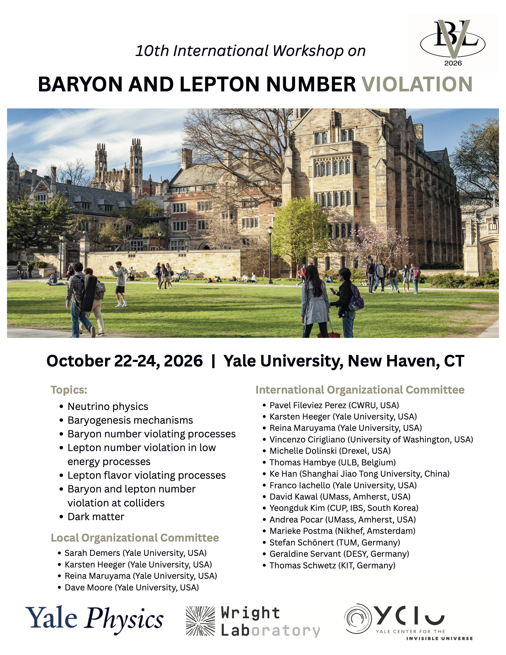 2026 International Workshop on Baryon and Lepton Number Violation